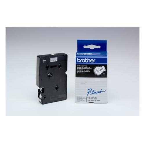 Brother Banda de inscriptionare negru pe alb (TC291), 9mm, laminat