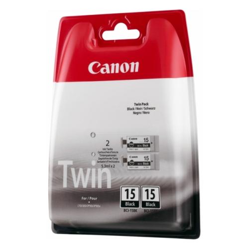 Canon Cartus cu cerneala negru (8190A002 / BCI15BK) (Pachet dublu)