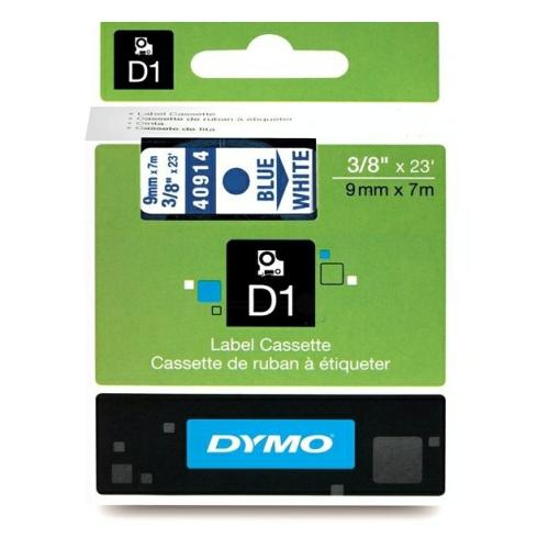 Dymo Etichete albastru pe alb (40914 / S0720690), 9mm, laminat