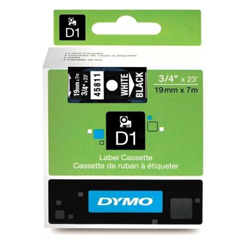 Dymo Etichete alb pe negru (45811 / S0720910), 19mm, laminat