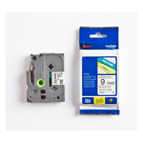 Brother Banda de inscriptionare negru pe alb (TZE221), 9mm, laminat