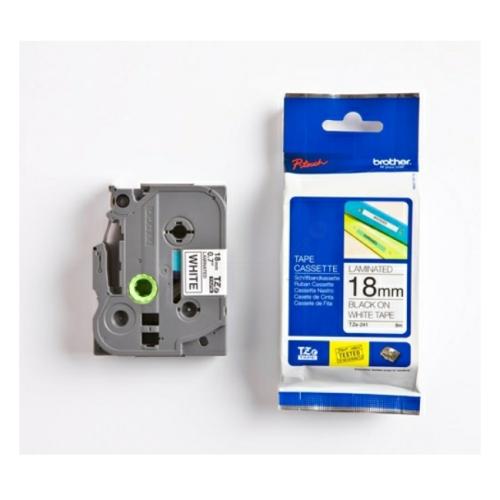 Brother Banda de inscriptionare negru pe alb (TZE241), 18mm, laminat