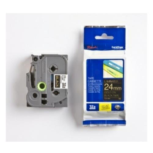 Brother Banda de inscriptionare aur pe negru (TZE354), 24mm, laminat