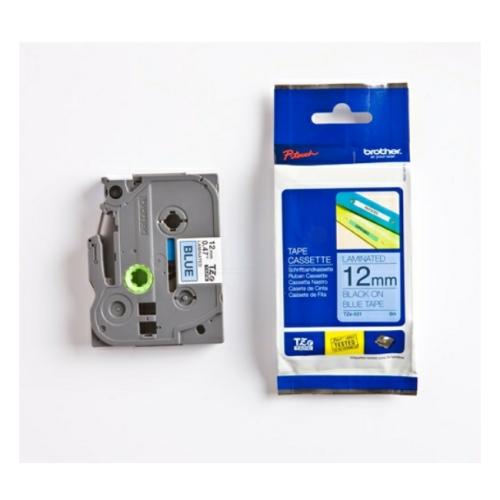 Brother Banda de inscriptionare negru pe albastru (TZE531), 12mm, laminat