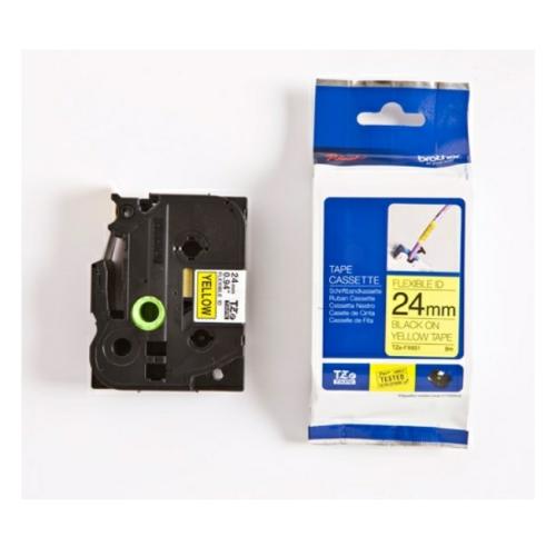 Brother Banda de inscriptionare negru pe galben (TZEFX651), 24mm, laminat flexibil