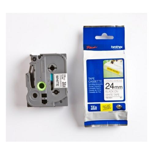 Brother Banda de inscriptionare negru pe alb (TZES251), 24mm, laminat