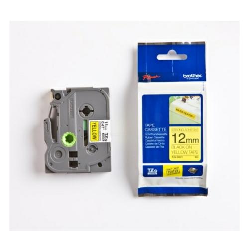 Brother Banda de inscriptionare negru pe galben (TZES631), 12mm, laminat