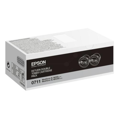 Epson Toner negru (C13S050711 / 0710) (Pachet dublu, Returnare, high capacity)