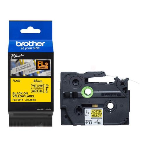 Brother Banda de inscriptionare negru pe galben (FLE6511)