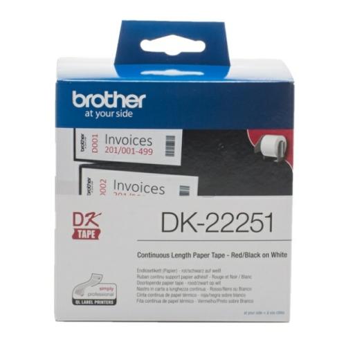 Brother Etichete roșu / negru pe alb (DK22251), 62mm