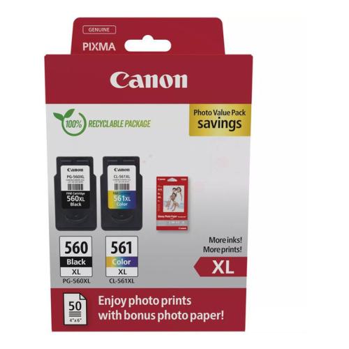 Canon Cartus cu cerneala / hartie foto negru / culoare (3712C008 / PG560XL+CL561XL) (Pachet dublu, multipack)