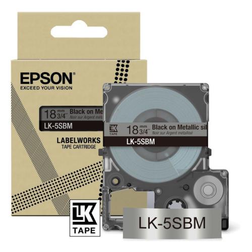 Epson Etichete negru / argint (C53S672094 / LK5SBM)