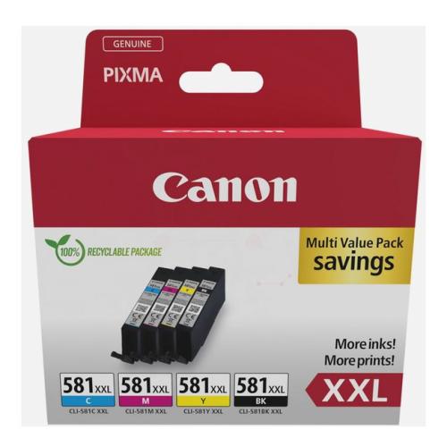 Canon Cartus cu cerneala negru / cian / magenta / galben (1998C006 / CLI581XXL) (multipack, high capacity)