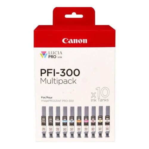 Canon Cartus cu cerneala fotografie neagră / negru mat / cian / magenta / galben / fotografiegrafie cian / magenta fotografiegrafie / roșu / gri / optimizer (4192C008 / PFI300) (multipack)