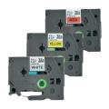 Brother Banda de inscriptionare negru pe alb / roșu / galben (TZE31M3), 12mm, laminat (multipack)