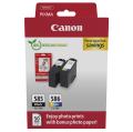 Canon Cartus cu cerneala / hartie foto negru / culoare (6205C004 / PG585CL586) (Pachet dublu, multipack)
